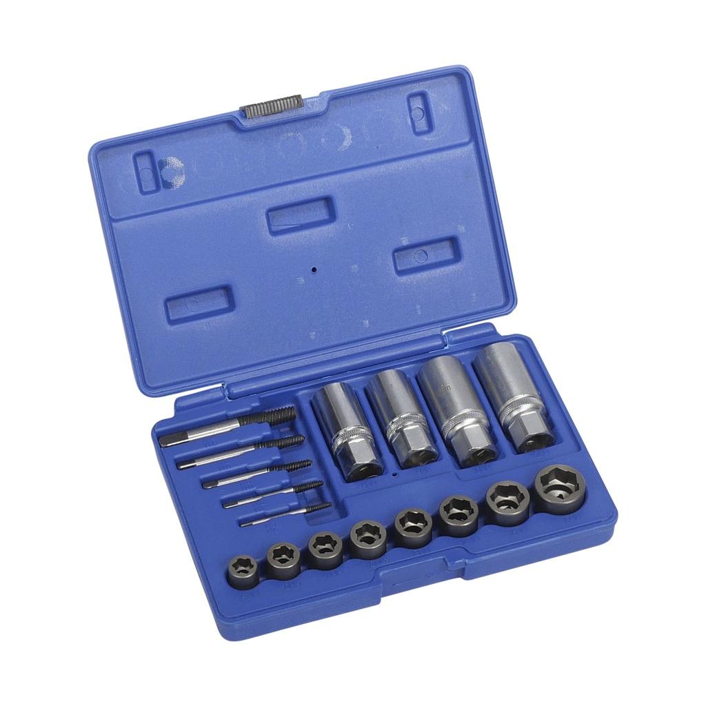 Nut bolt and stud extractor set 18 pieces Moto Garage Malta